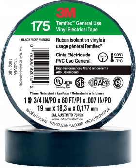 Cinta Eléctrica 3M 175 19mm 18mts. Negra